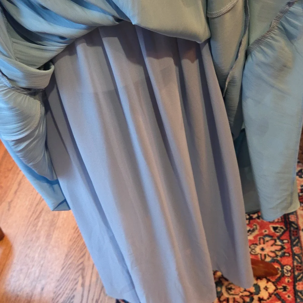 Elegant Blue Ruffle Maxi Dress - Picture 9 of 9